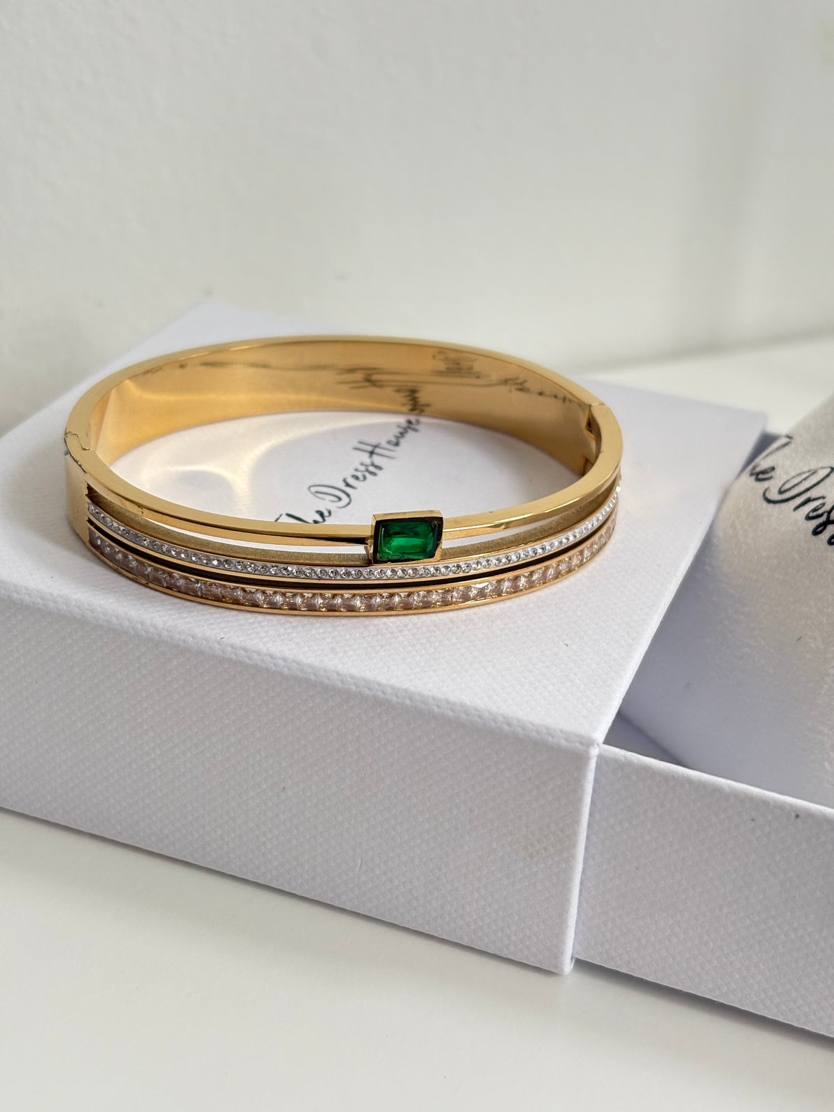 Liz - Gold Green Bangle