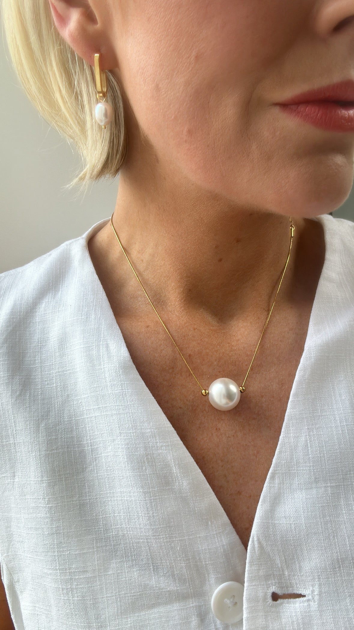 Jill Hanna - Pearl Gold Necklace Earring Gift Set