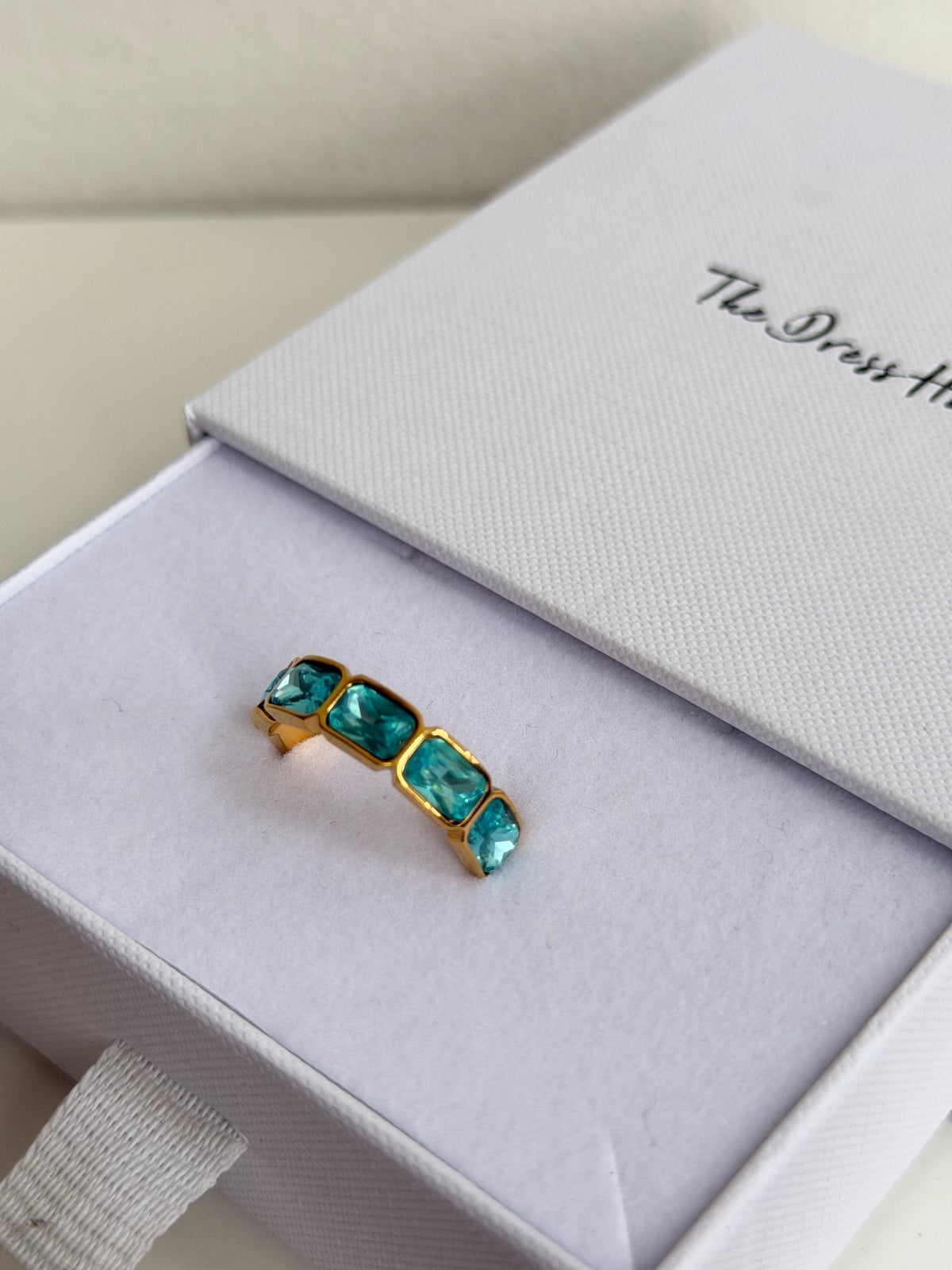 Sienna - Teal/Blue Gold Diamanté Ring