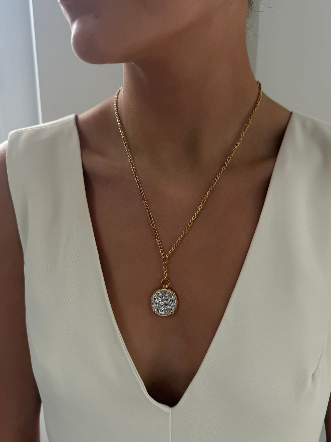 Kelly - Gold Silver Reversible Necklace