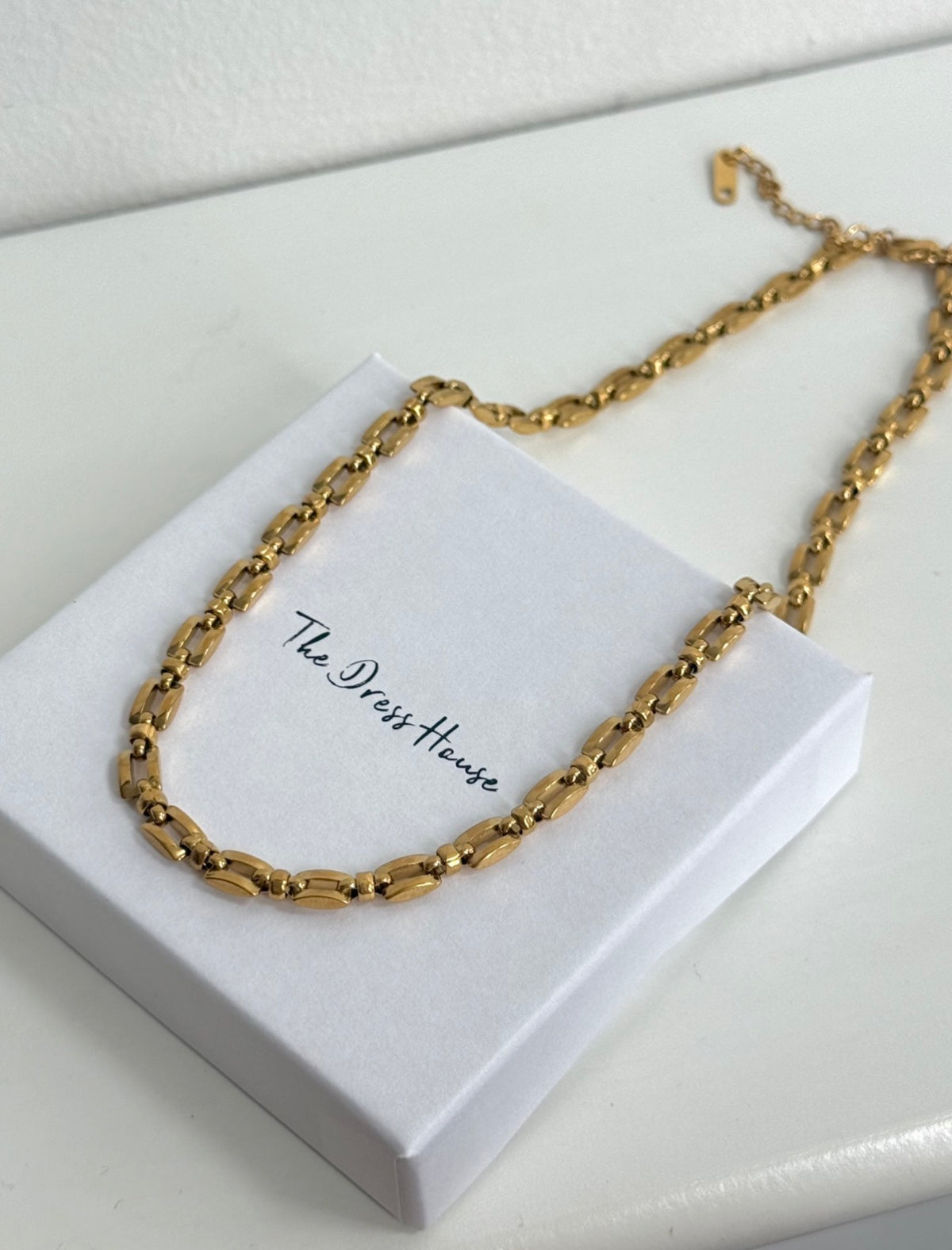 Ruby - Gold Link Necklace