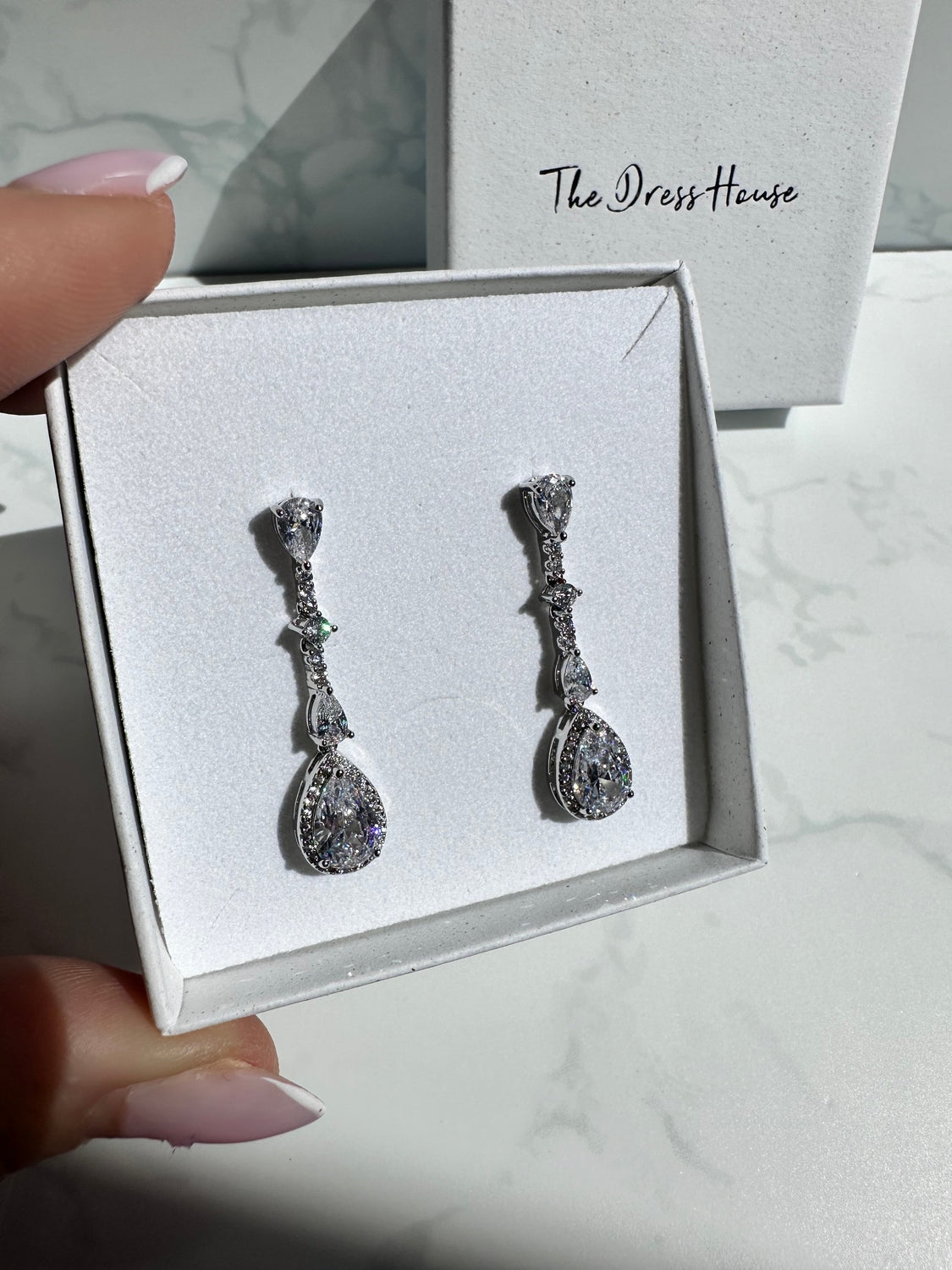 Ally - Silver Diamanté Earring