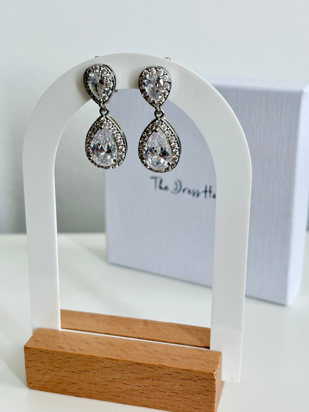 Mai - Clip On Silver Diamanté Earring