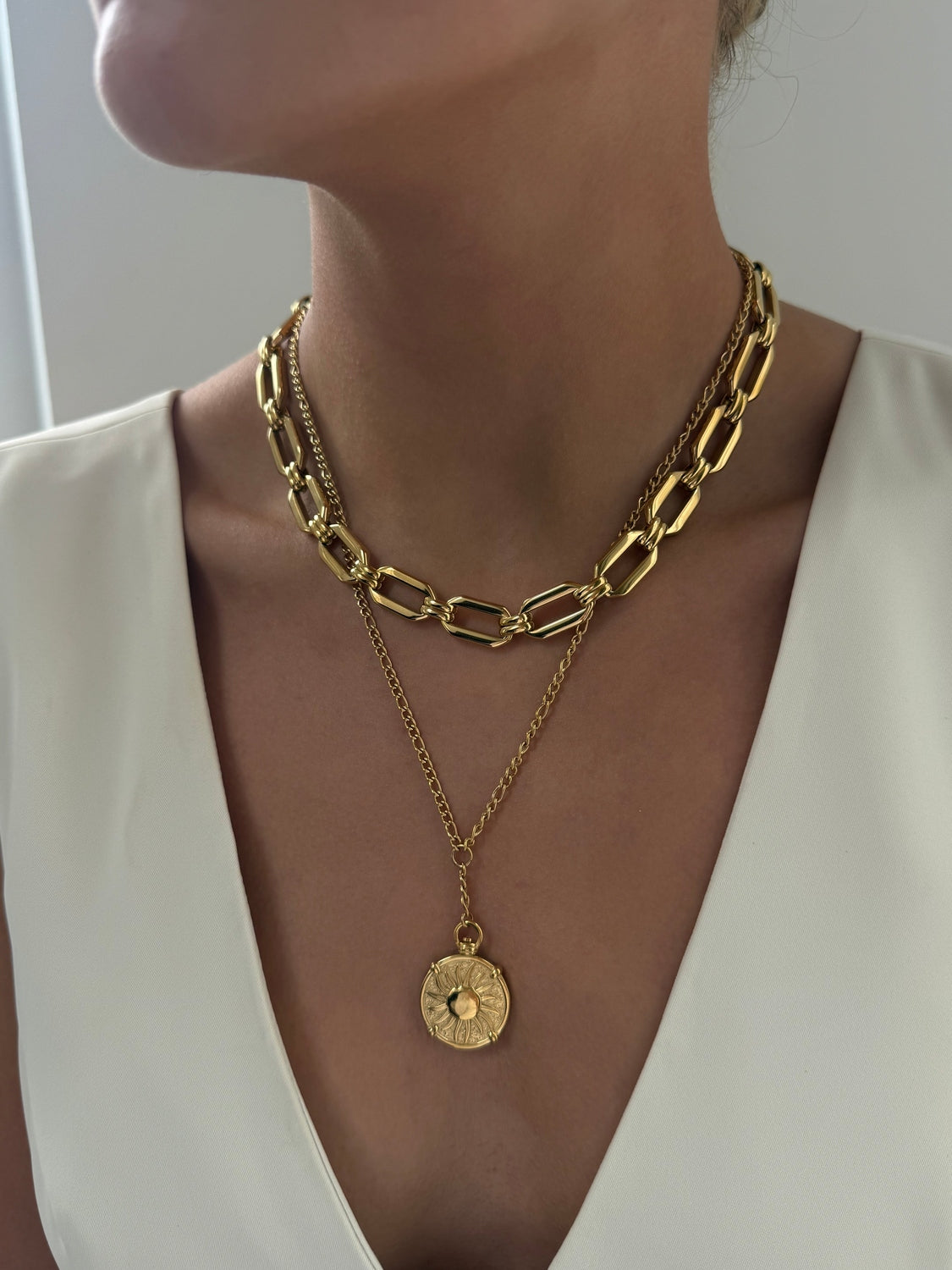 Kelly - Gold Silver Reversible Necklace