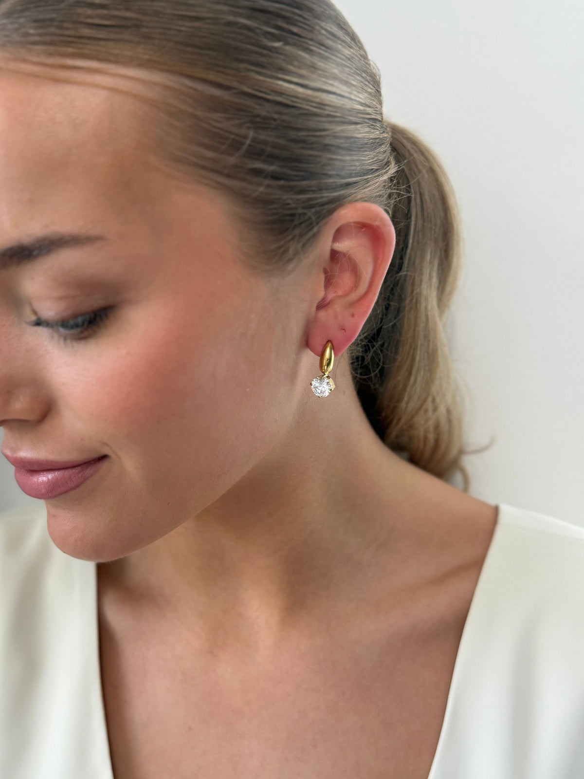 Celine - Gold Diamanté Earring