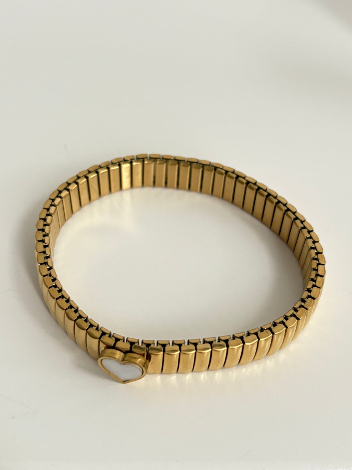 Maya - Gold White Heart Bangle