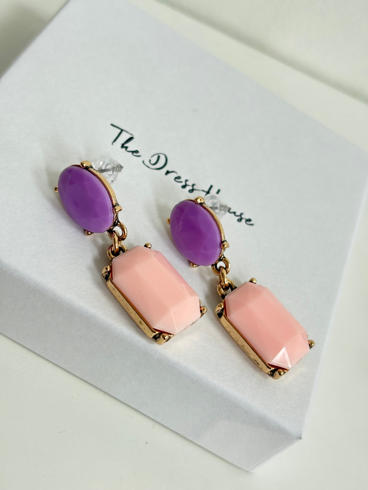 Katie - Pink Purple Gold Earring