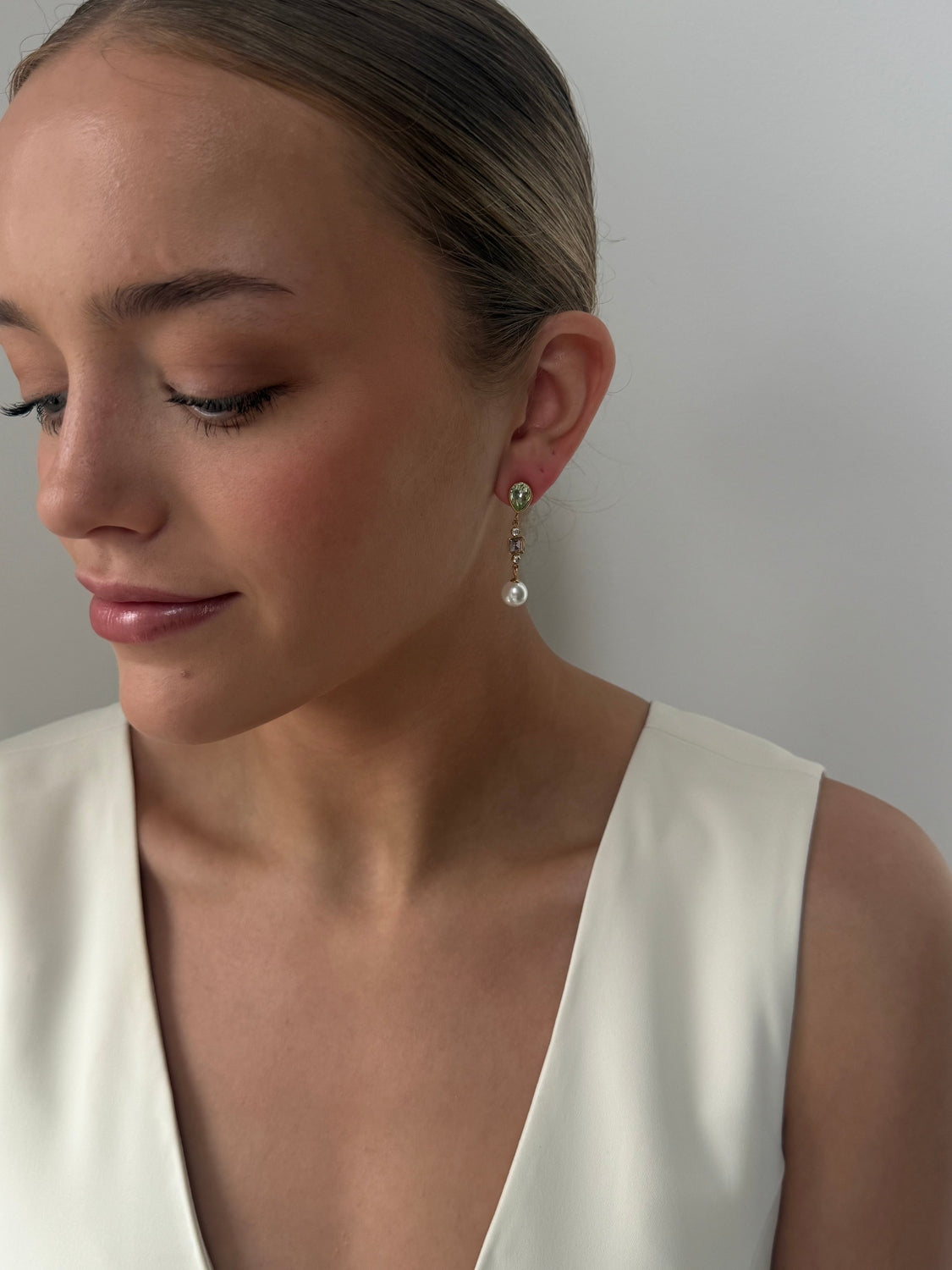 Cecilia - Gold Pink Green Earring