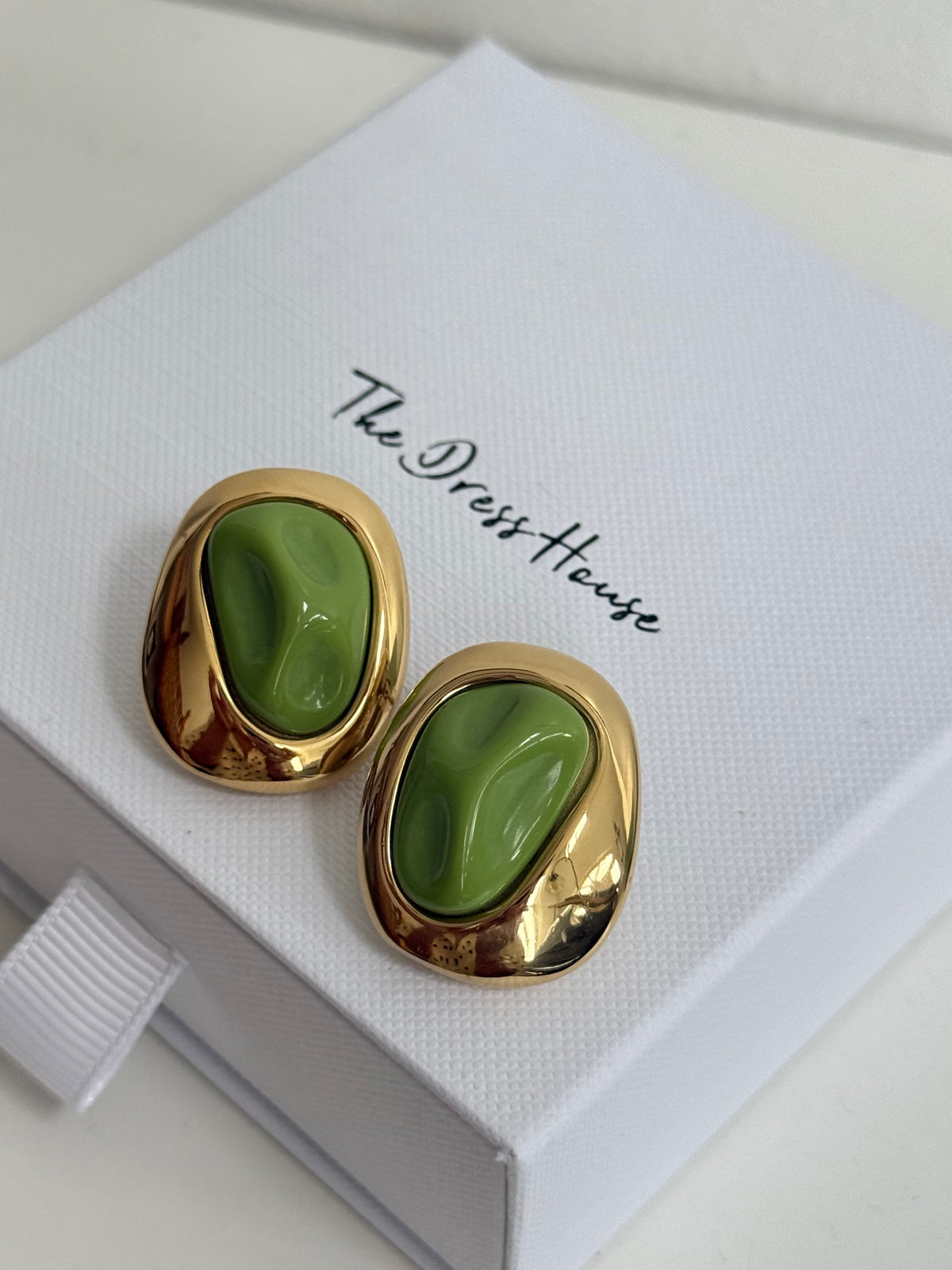 Dana - Gold Green Earring