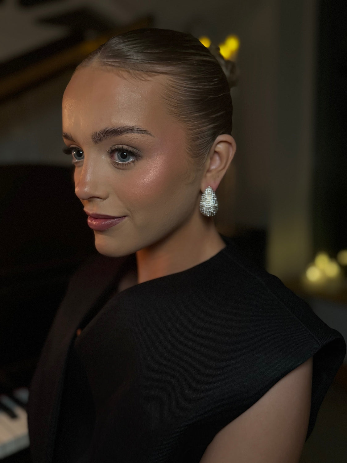 Maria - Diamanté Gold Earring