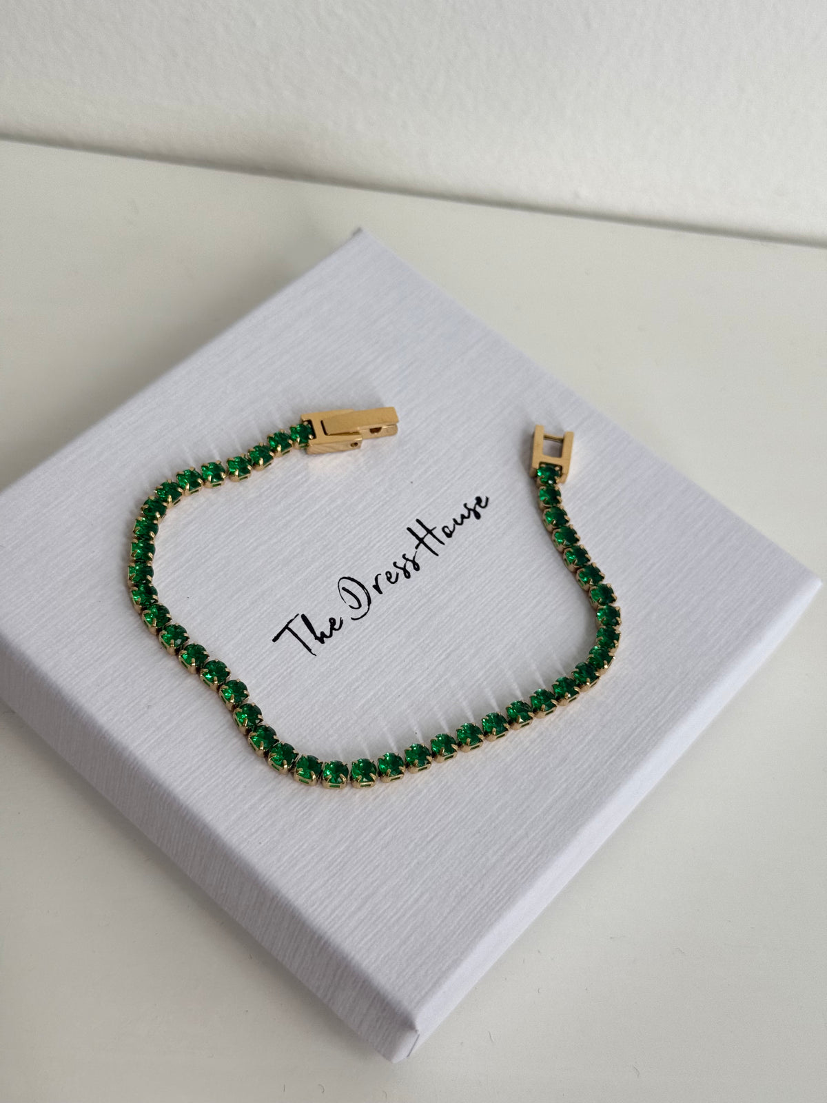 Anna - Green Gold Tennis Bracelet