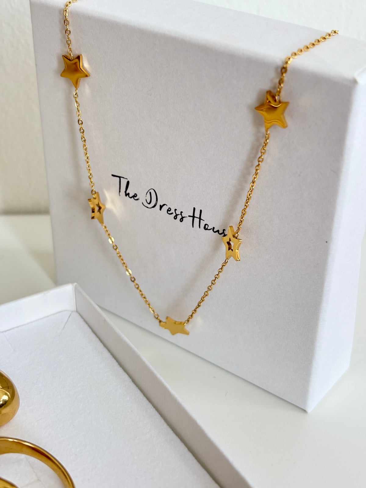 Dress House Gift Box 78  - Gold Necklace Earring Ring