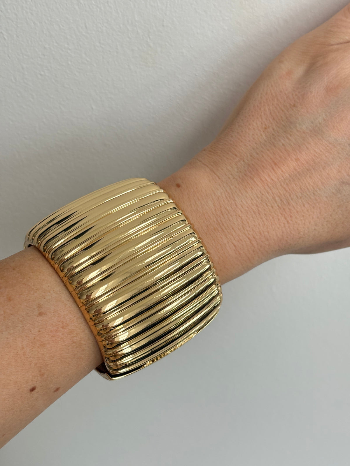 Violet - Gold Cuff Bangle