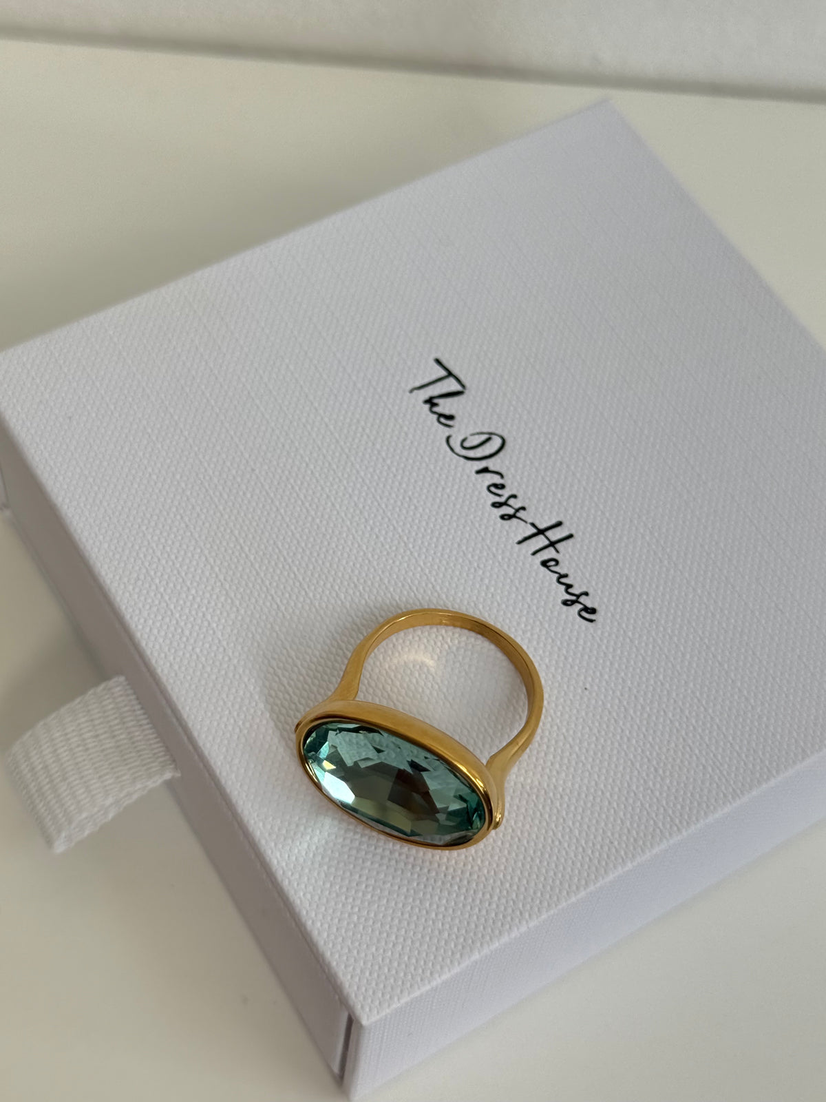 Birdie - Gold Turquoise Cocktail Ring
