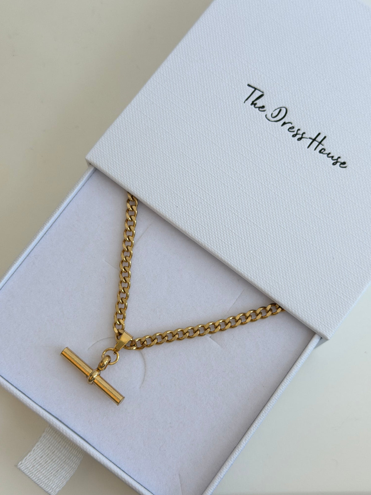 Alexius - Gold T-Bar Necklace