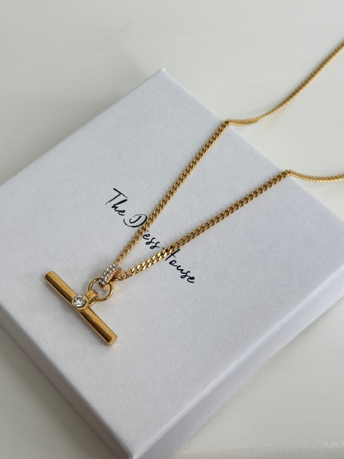 Lily - Gold T Bar Necklace