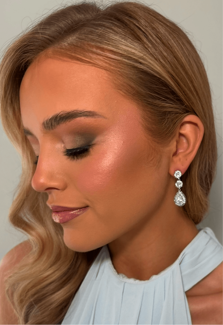Leah - Silver Diamanté Earring