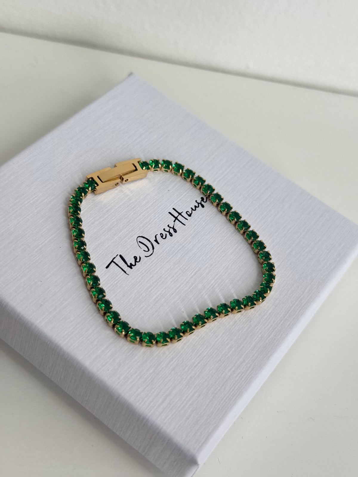 Anna - Green Gold Tennis Bracelet