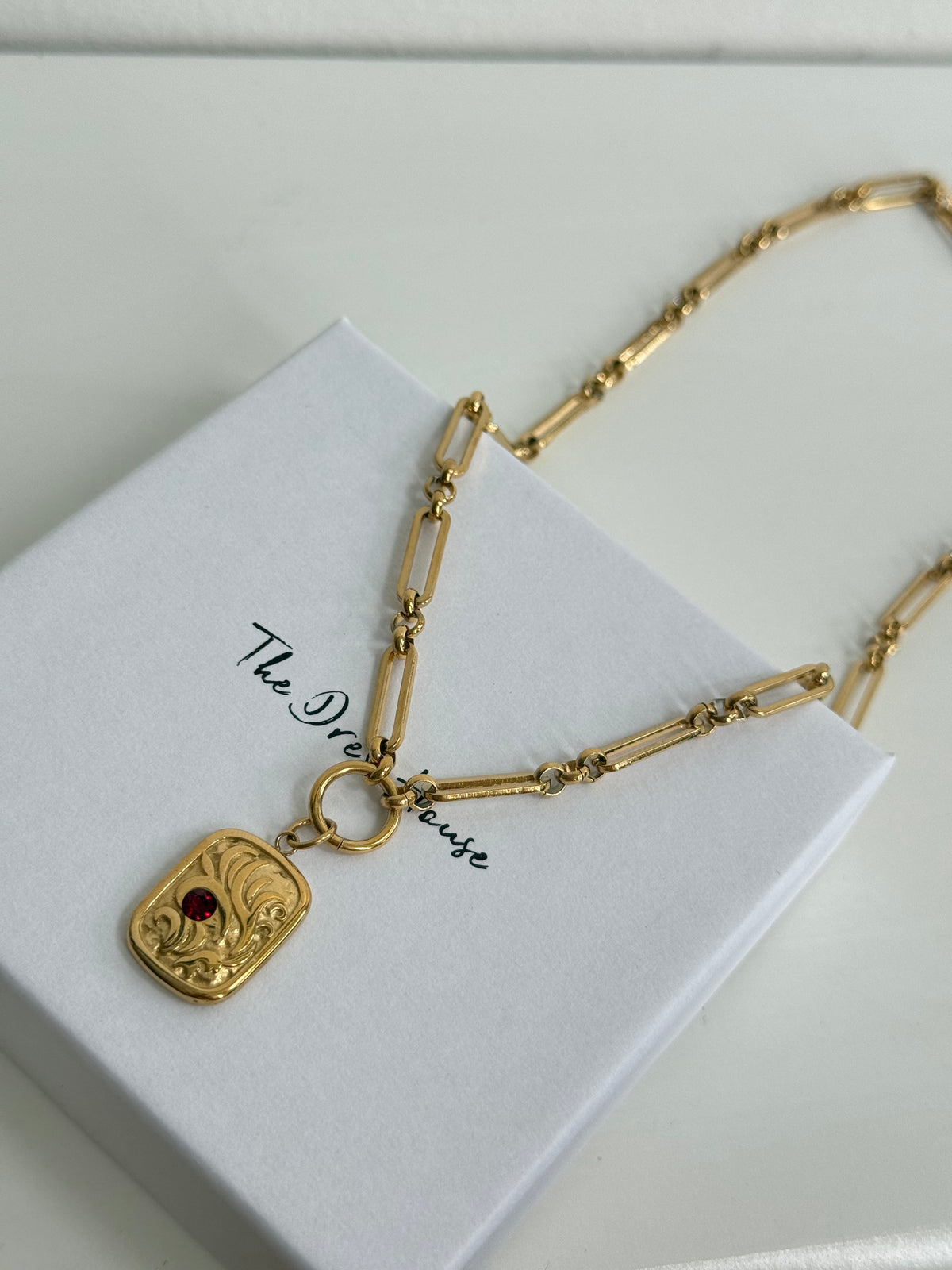 Tori - Gold Ruby Necklace