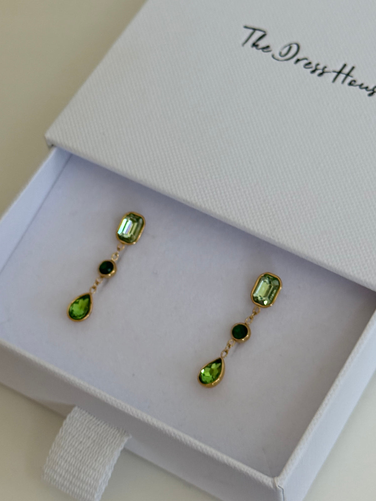 Cherry - Gold Green Earring