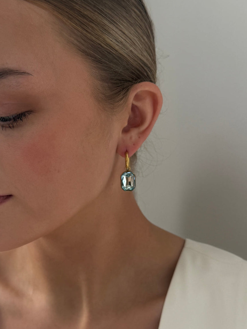 Marla - Blue Turquoise Gold Earring