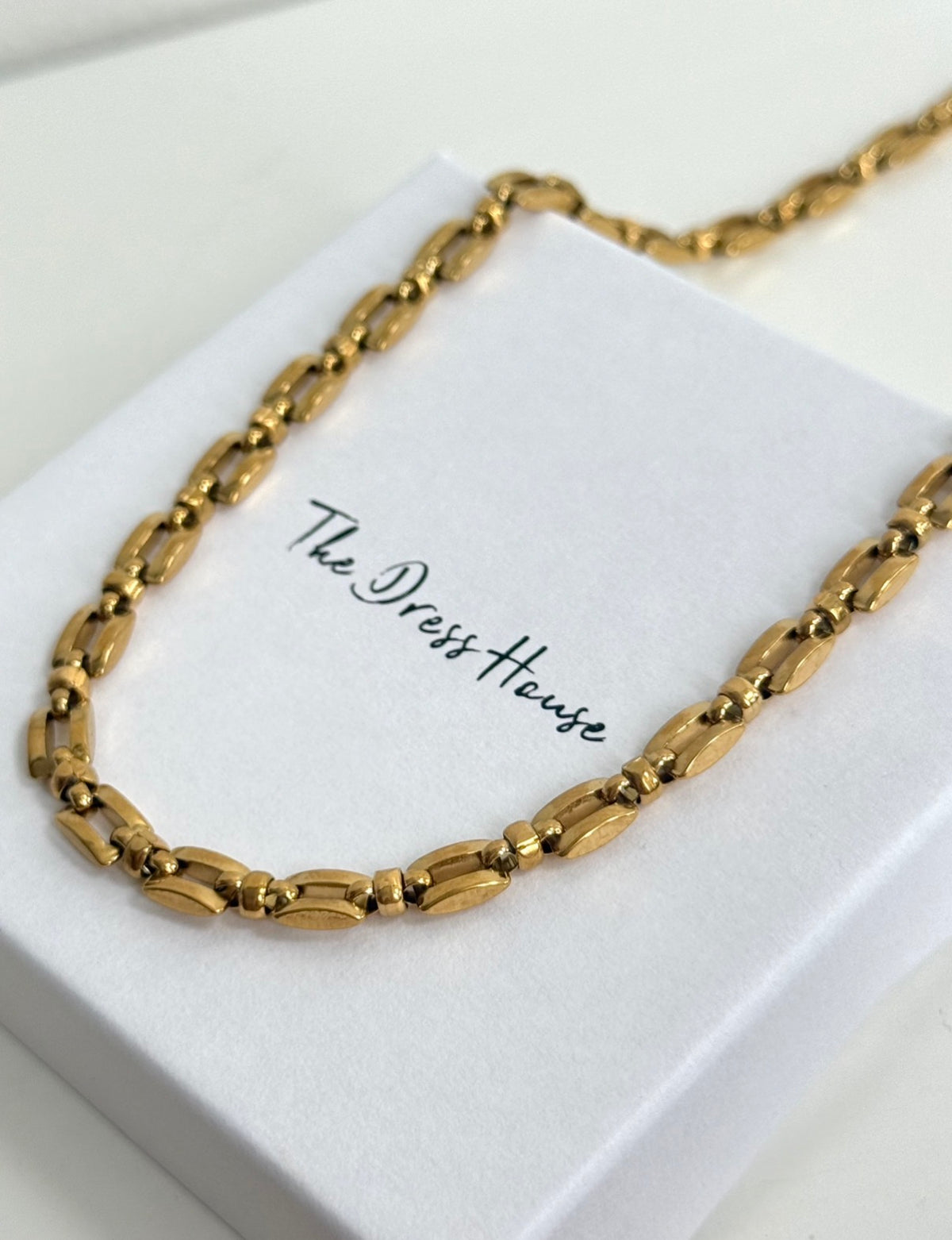 Ruby - Gold Link Necklace