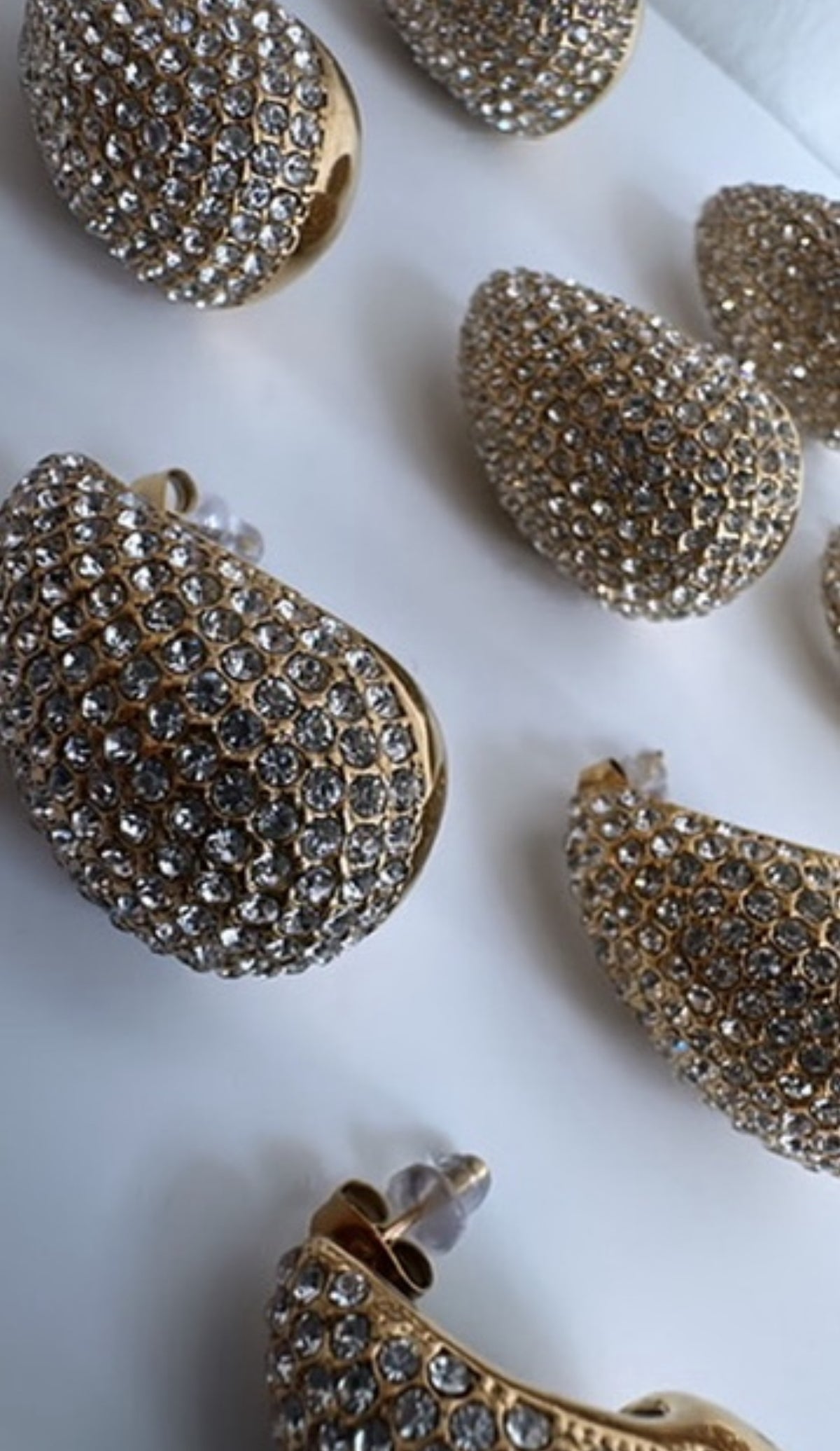 Maria - Diamanté Gold Earring