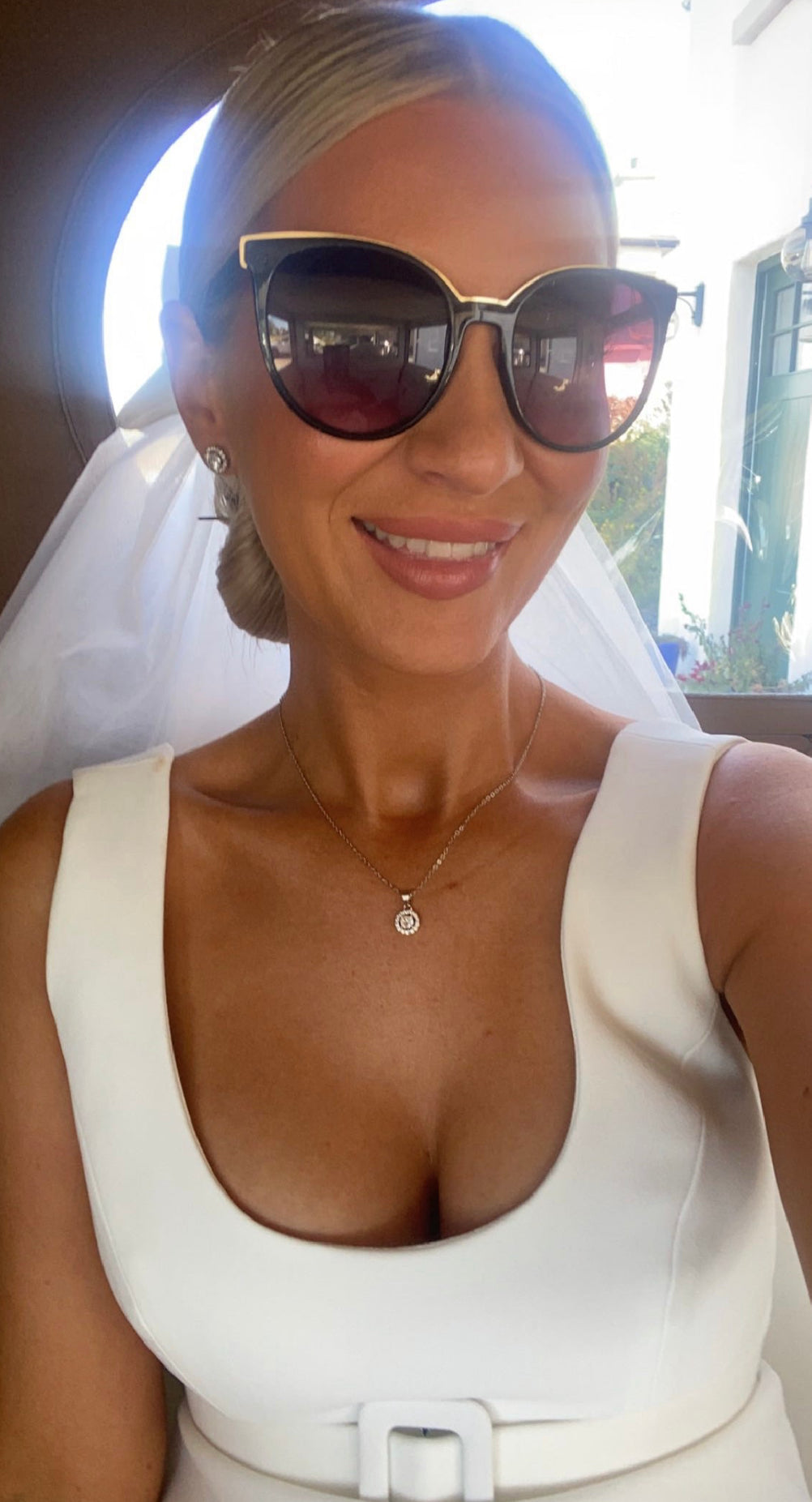 Dora - Gold Diamanté Necklace Earring Gift Set