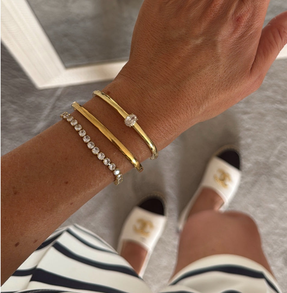 Harper - Gold Bangle Bracelet Thin