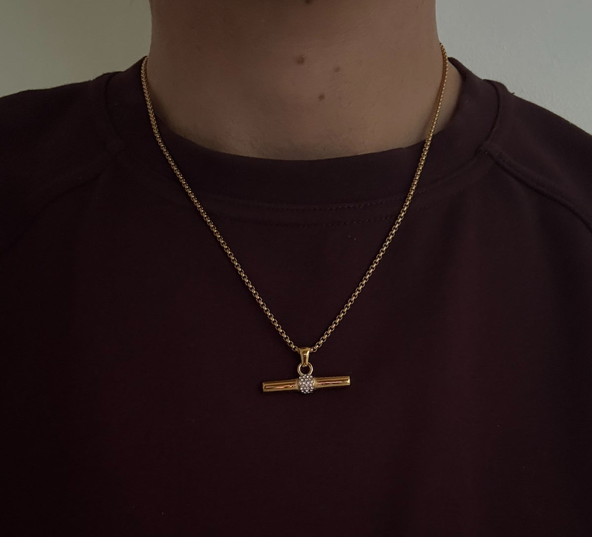 Trixie T Bar - Gold Diamanté Neckace