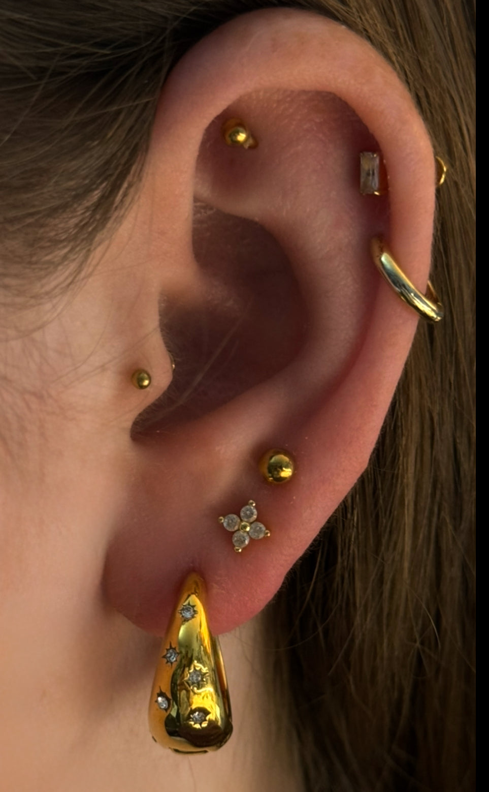 Libbie Amber Gold Stacking Earring Set