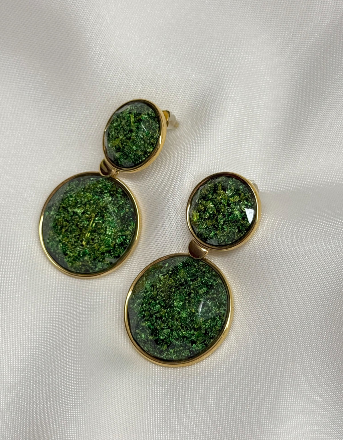 Tory - Green Gold Statement Earring