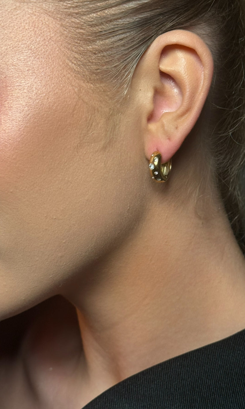 Courtney - Gold Huggie Hoop Earring