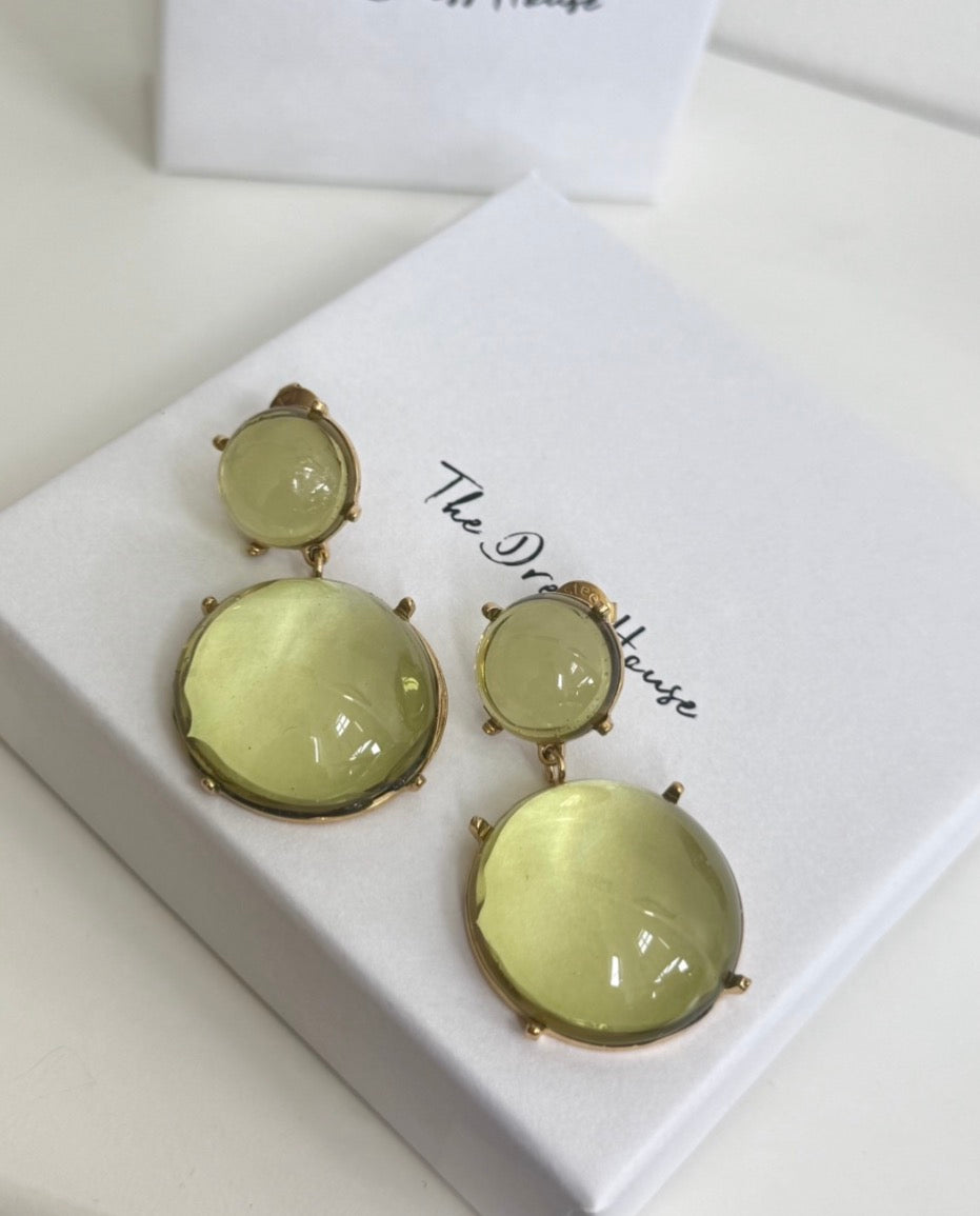 Ellie - Green Gold Statement Earring
