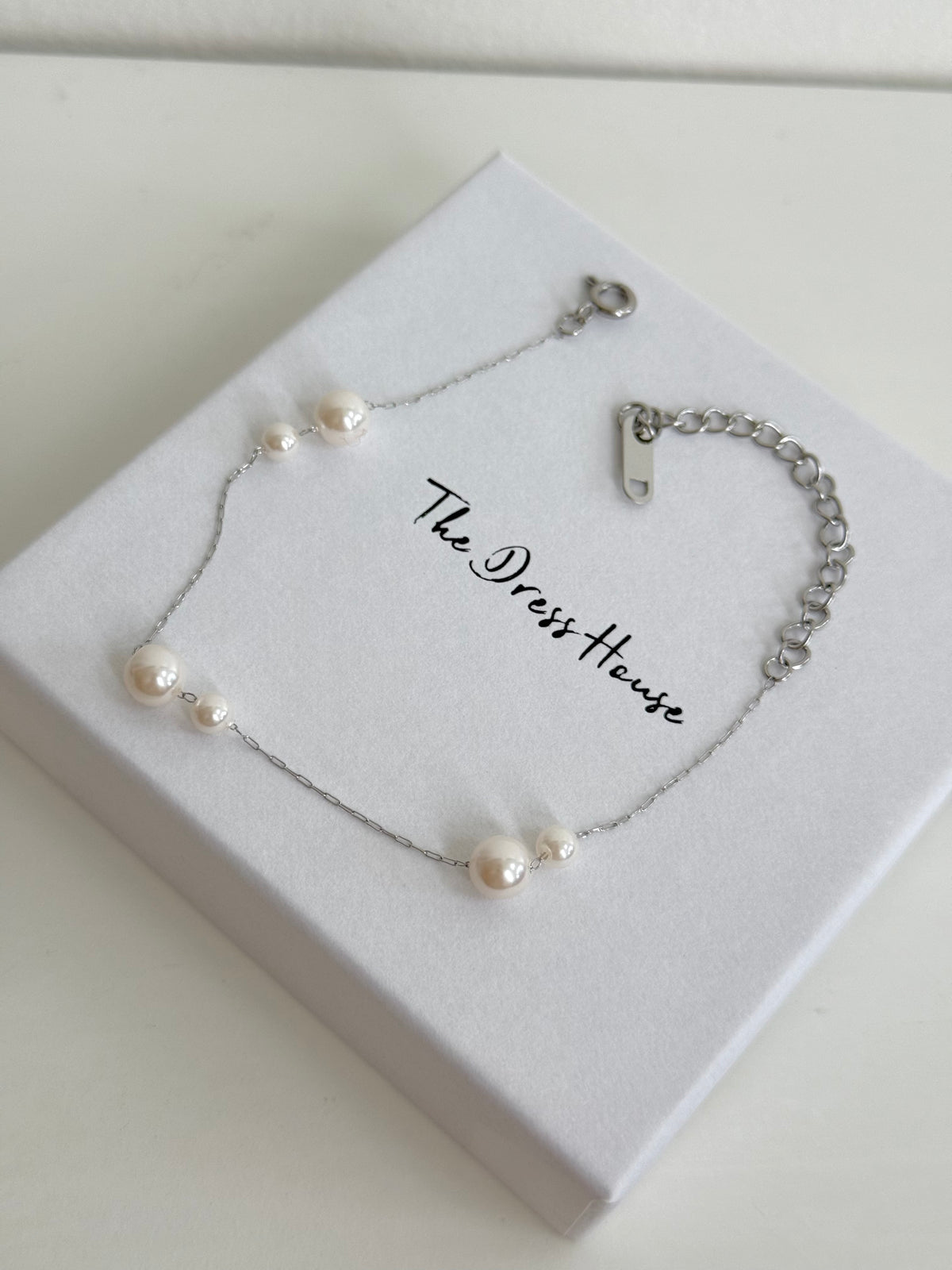 Daisy - Silver Pearl Bracelet Necklace Set