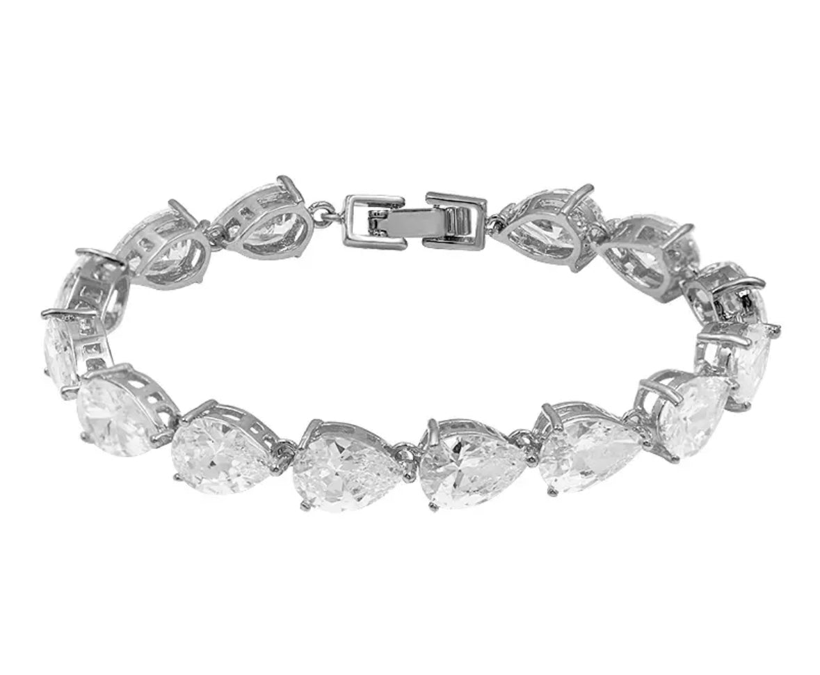 Elizabeth - Silver Pear Bracelet