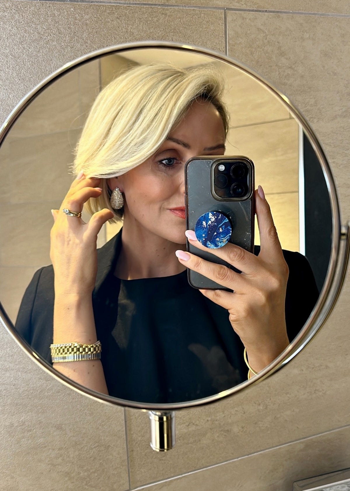Maria - Diamanté Gold Earring