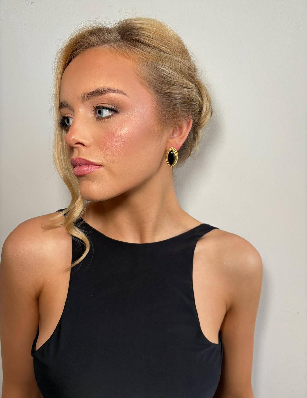 Liz - Black Gold Statement Earring