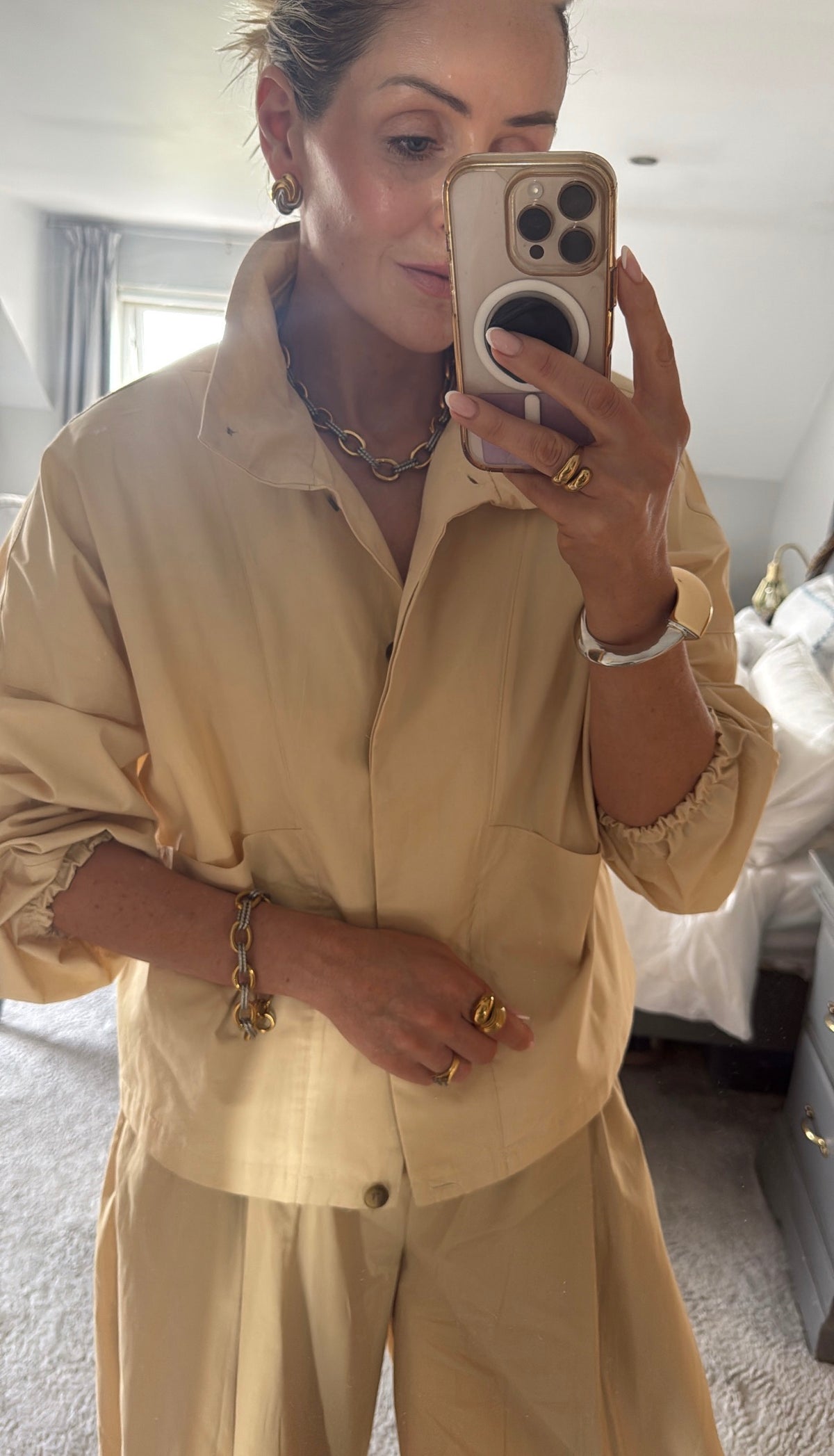 Izzy - Gold Silver Chunky Bracelet Necklace Set