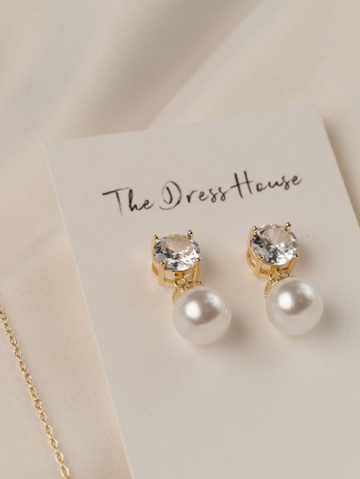 Alice Anya - Gold Pearl Necklace Earring Set