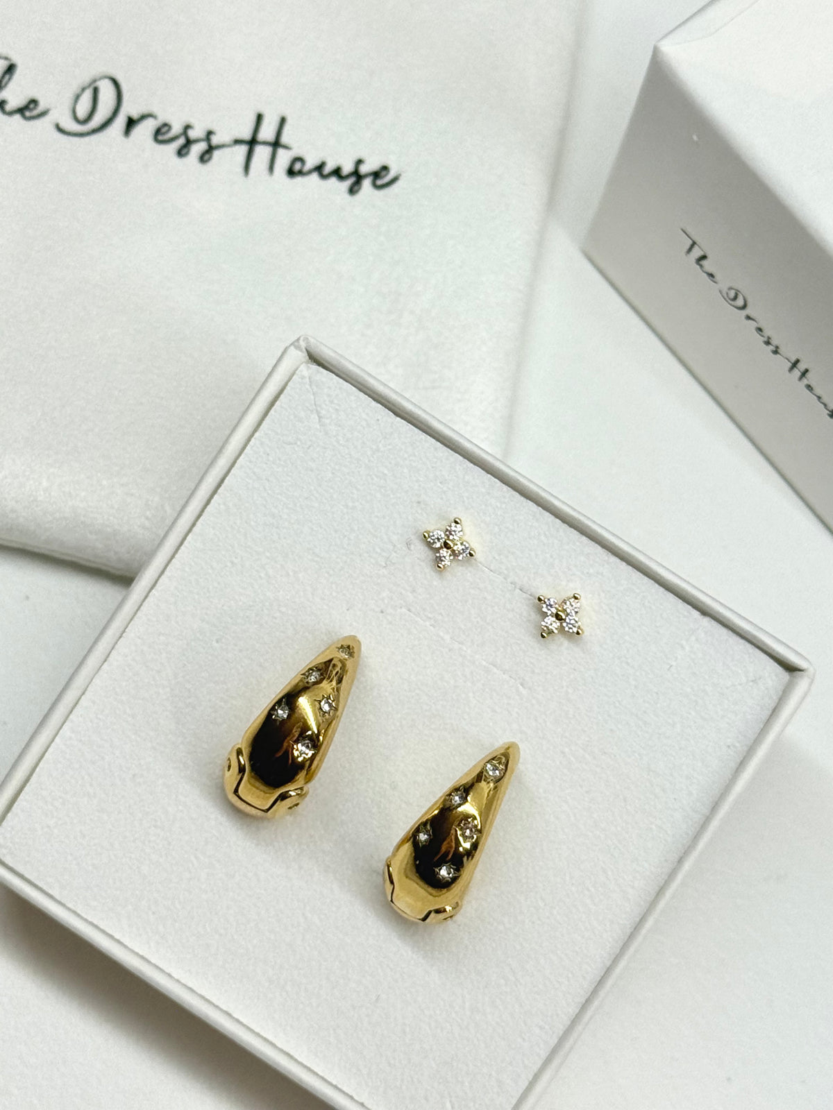 Libbie Amber Gold Stacking Earring Set