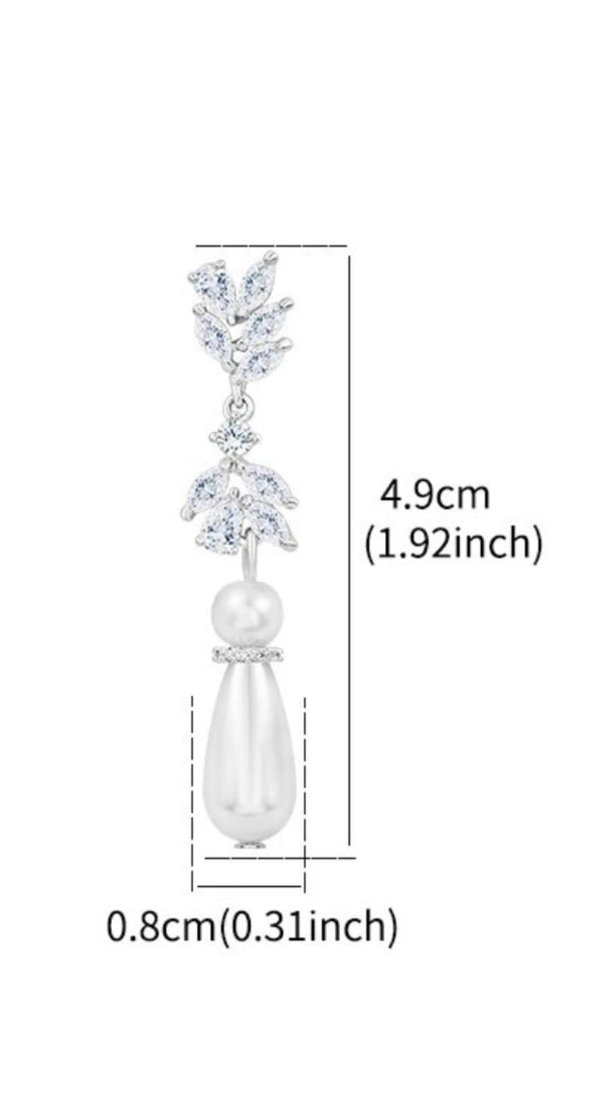 Georgina - Silver Pearl Earring