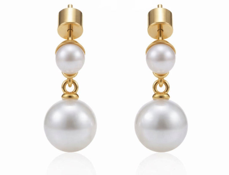Carina - Gold Pearl Earring