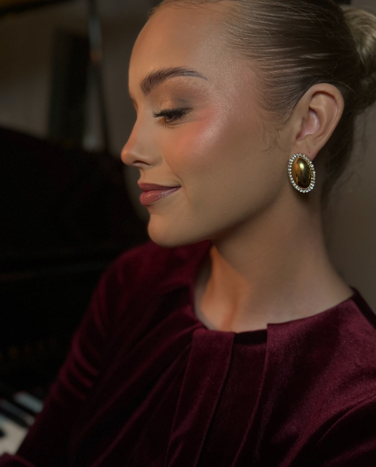 Neola - Gold Statement Earring