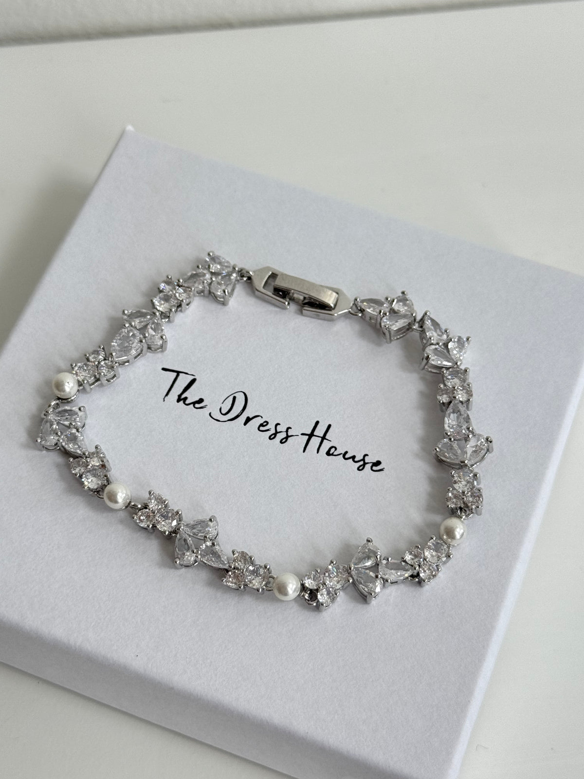 Katie - Silver Pearl Bridal Bracelet