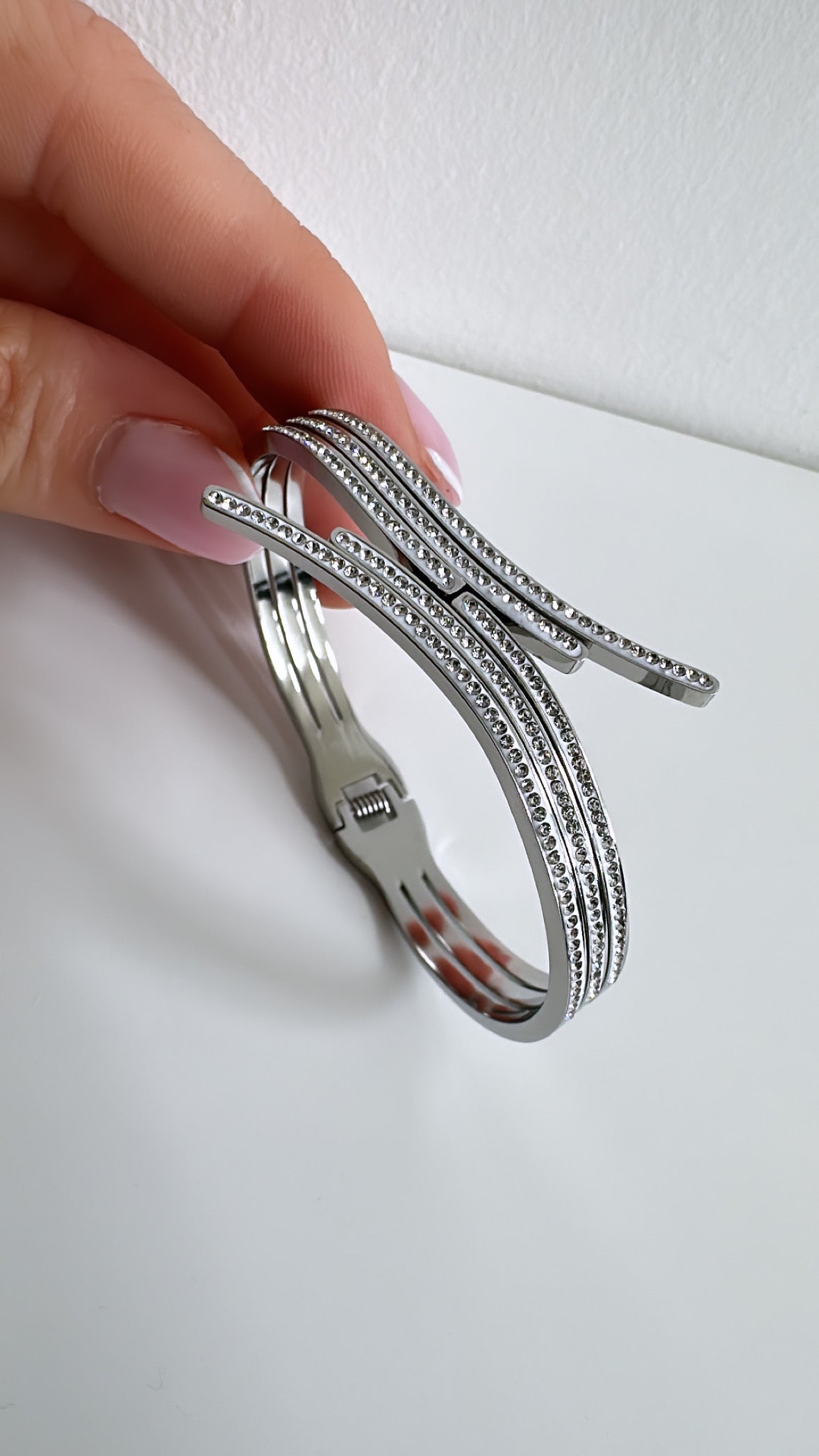 Sienna - Silver Diamanté Bracelet Bangle