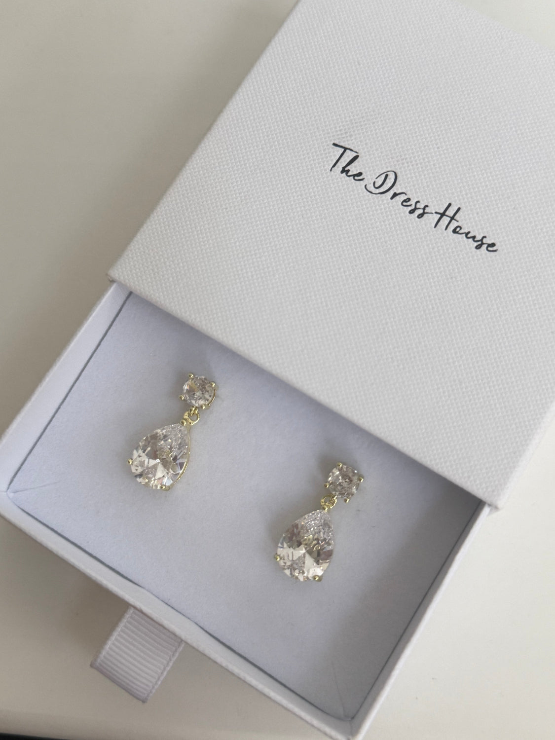 Christina - Gold Diamanté Earring