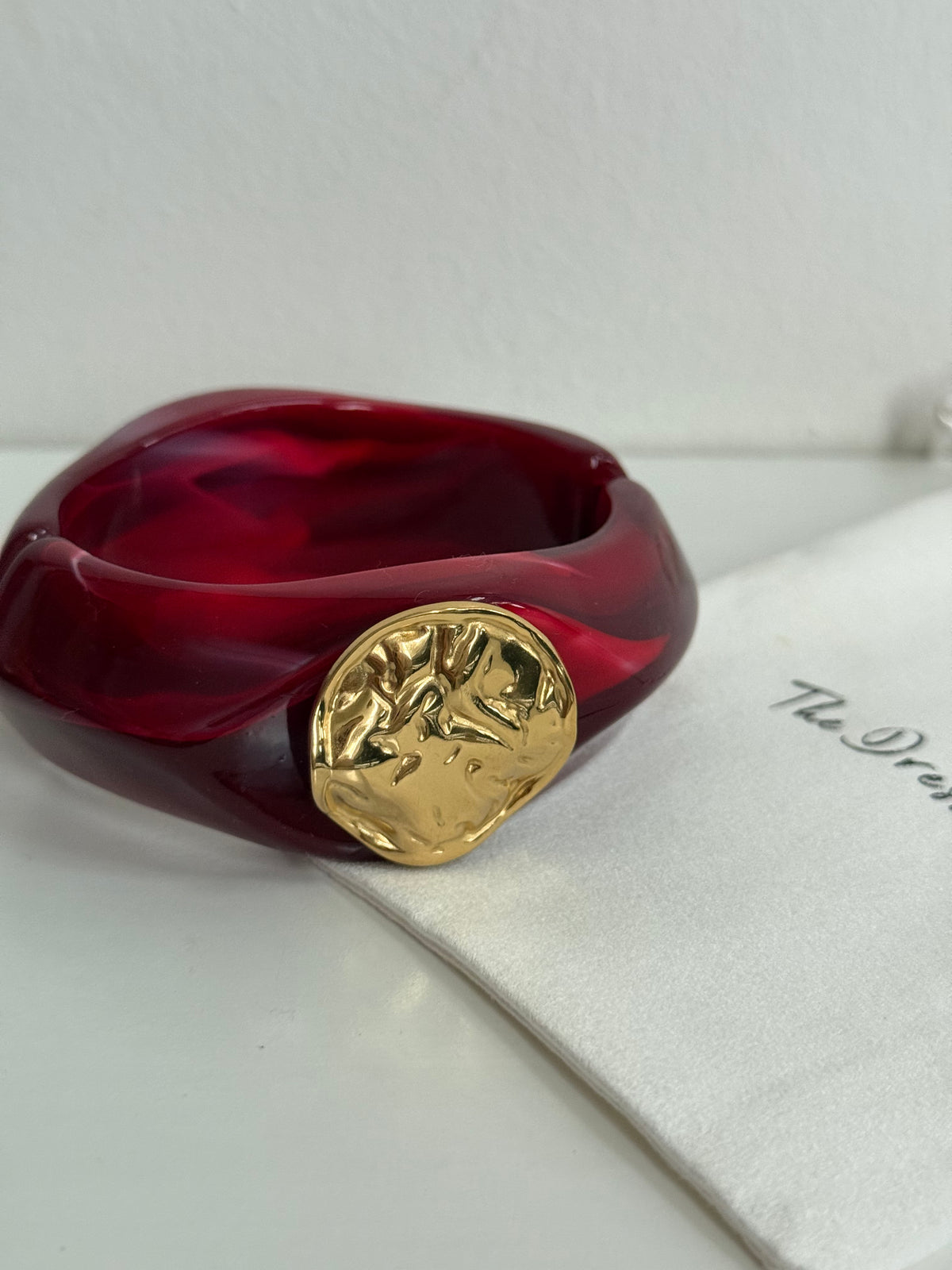 Emily - Wine Red Gold Bangle