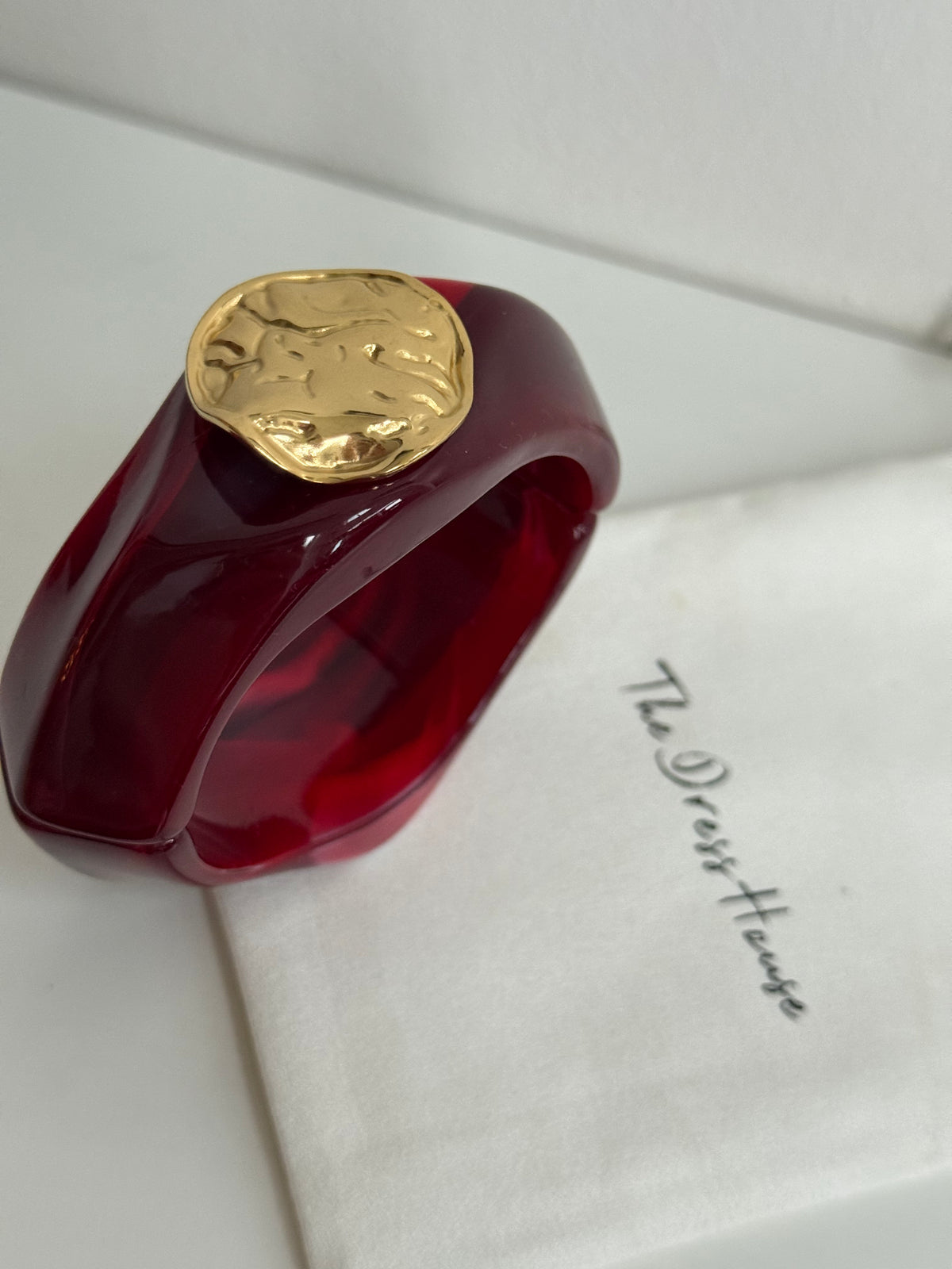 Emily - Wine Red Gold Bangle