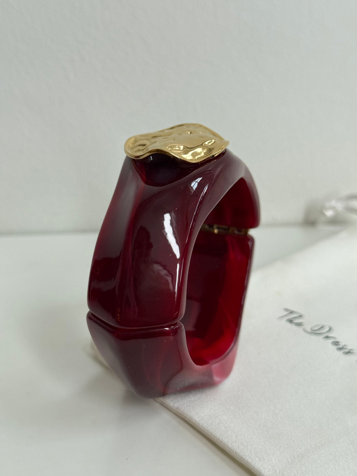 Emily - Wine Red Gold Bangle